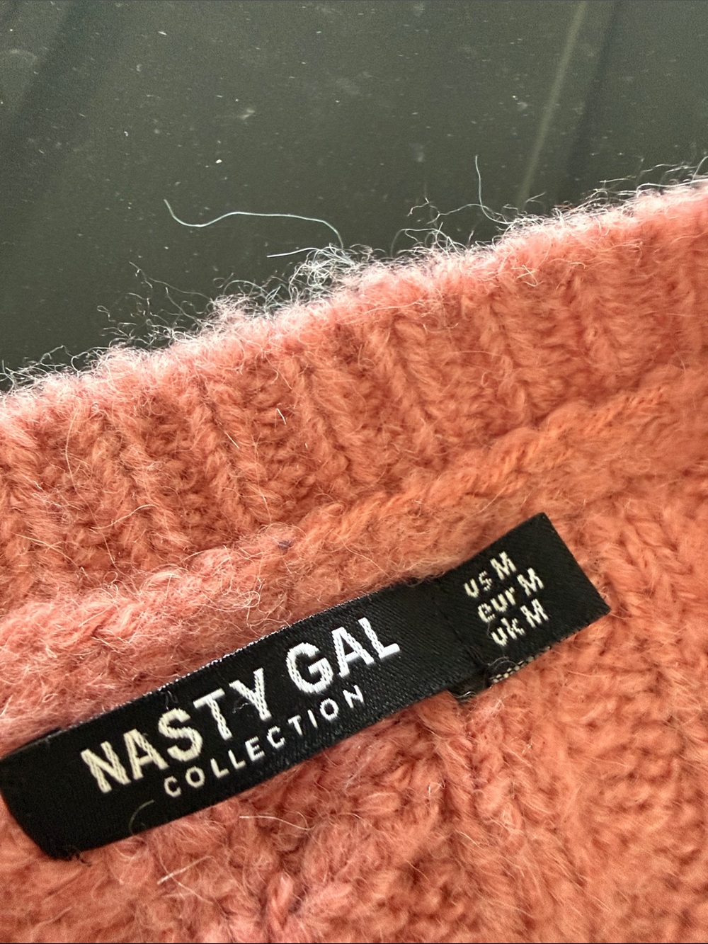 Nasty Gal Dusty Rose Cable Knit Cropped Cardigan - Picture 3 of 6